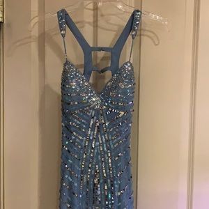 Blue sequin gown